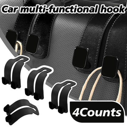 🔥Hot Sale 49% off🌟4 Counts Car Seat Headrest Hook, Improved Car Seat Back Double Hooks