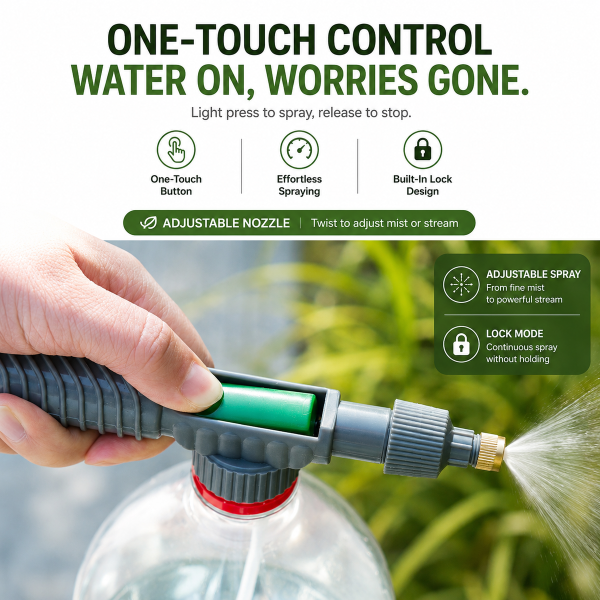 Turn Any Bottle Into a Powerful Sprayer  Pump. Press. Spray.