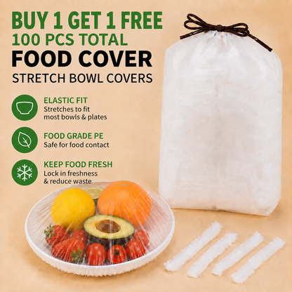 BUY 1 GET 1 FREE — 100PCS Disposable Stretch Food Covers for Bowls & Plates