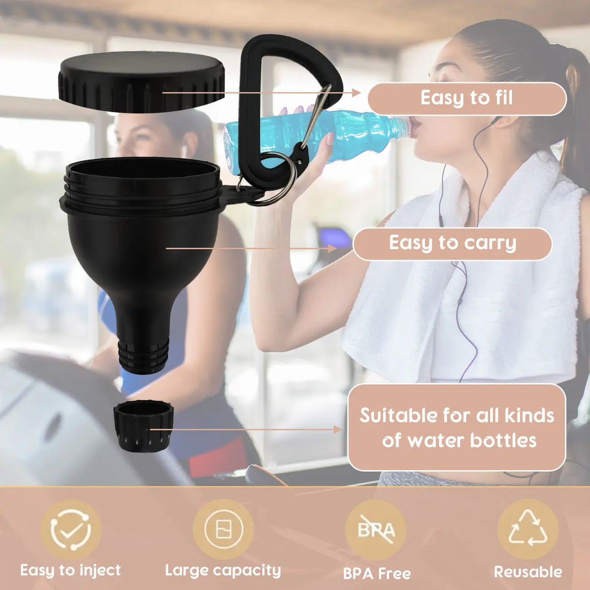 Portable Protein Powder Funnel Kit – Scoop, Pour & Shake Anywhere