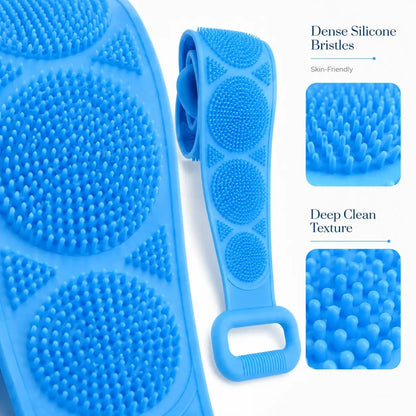 🛁 Silicone Bath Brush Back Scrubber with Handles