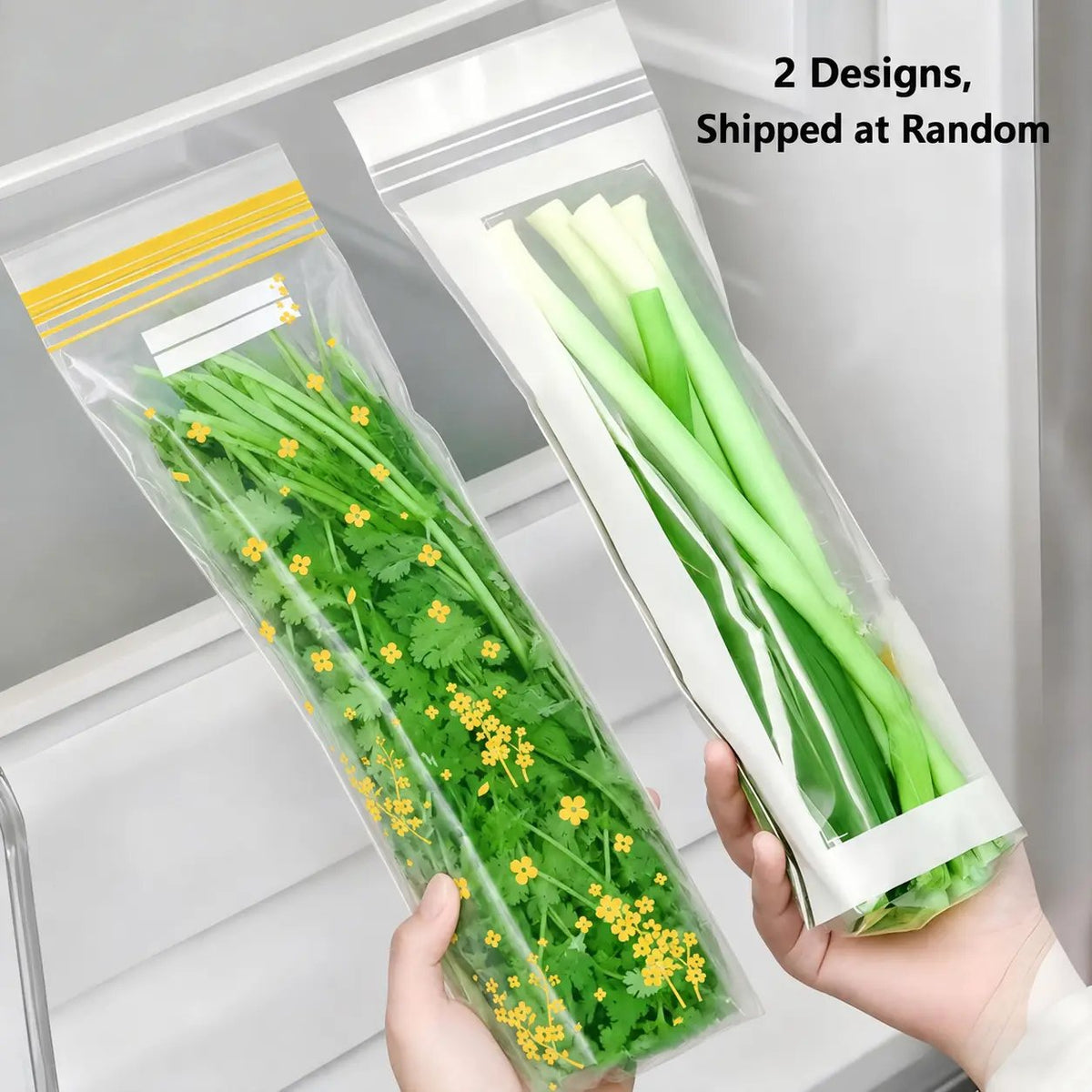 🔥 49% OFF Limited Offer – 🥬 60/120PCS Reusable Long Food Storage Bags, Double-Zip Seal Freshness Bags for Kitchen
