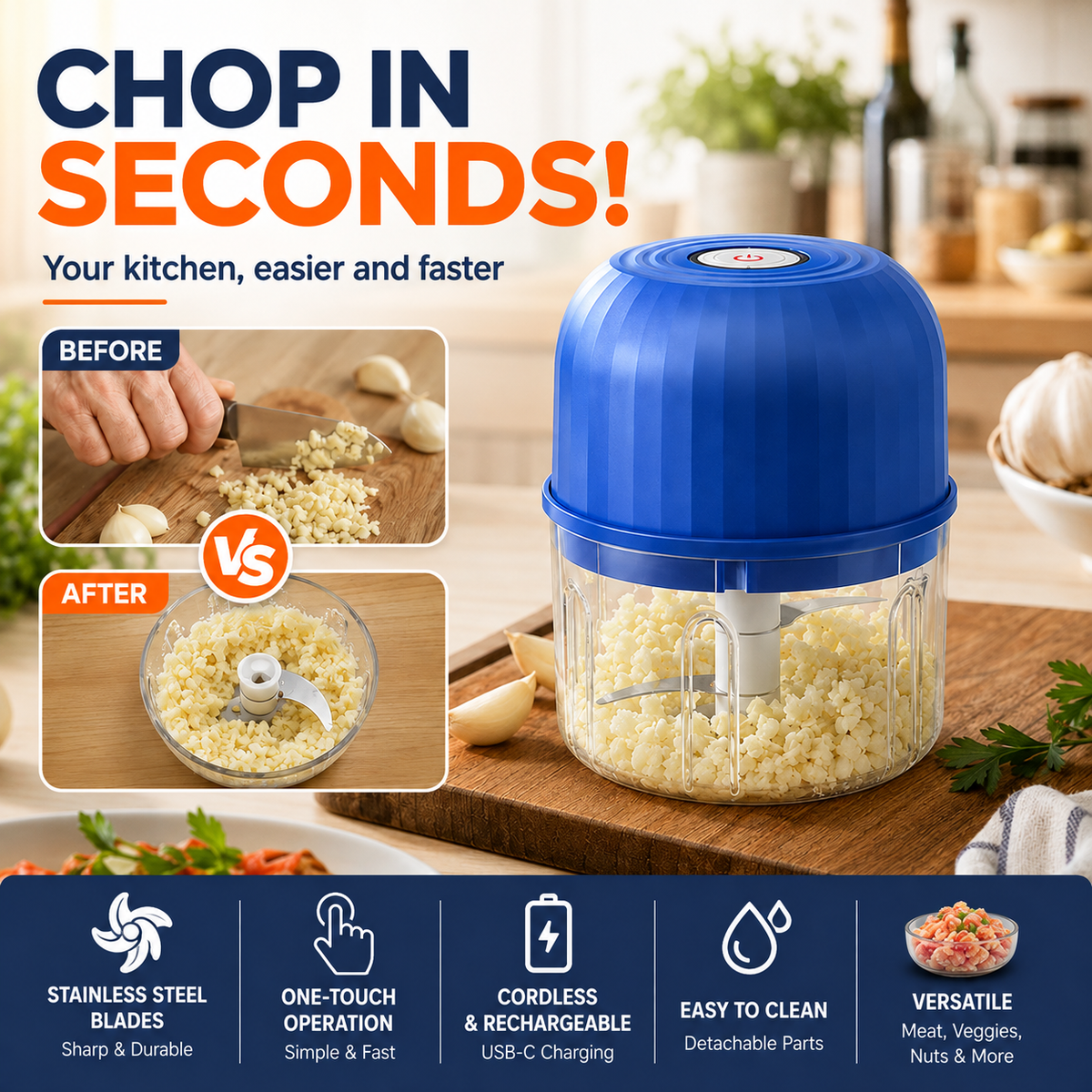 ⏳🍹The Powerful Mini Food Chopper That Makes Everyday Meal Prep Fast & Effortless