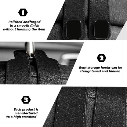 🔥Hot Sale 49% off🌟4 Counts Car Seat Headrest Hook, Improved Car Seat Back Double Hooks