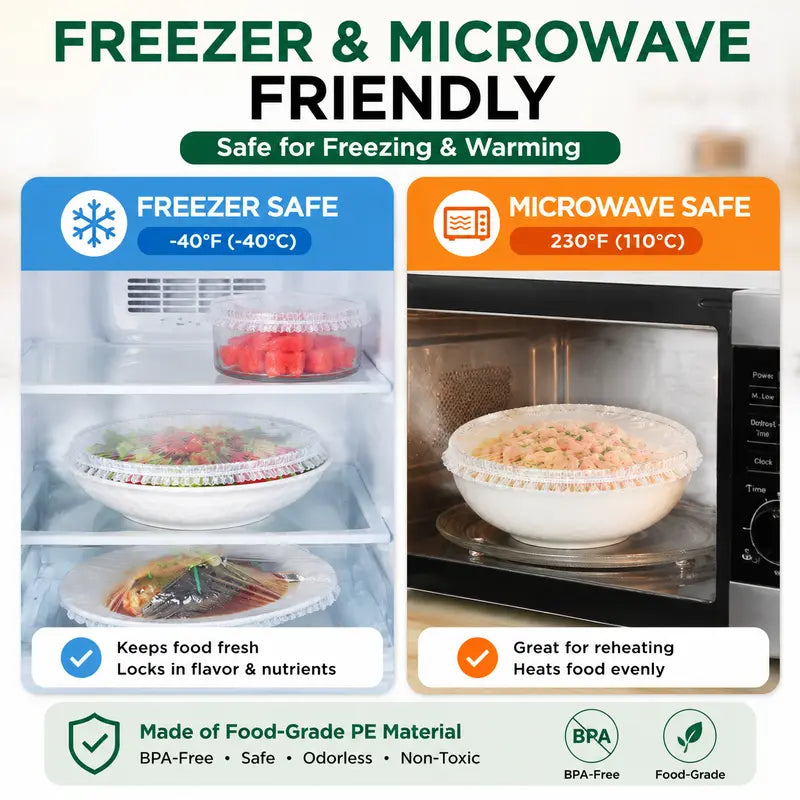 BUY 1 GET 1 FREE — 100PCS Disposable Stretch Food Covers for Bowls & Plates