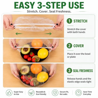 BUY 1 GET 1 FREE — 100PCS Disposable Stretch Food Covers for Bowls & Plates