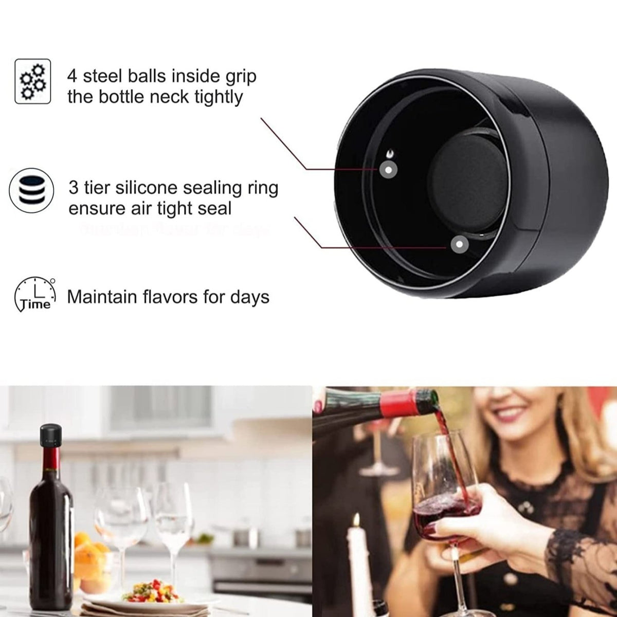 🔥Keep Your Wine Fresh for Longer – Automatic Wine Bottle Stopper
