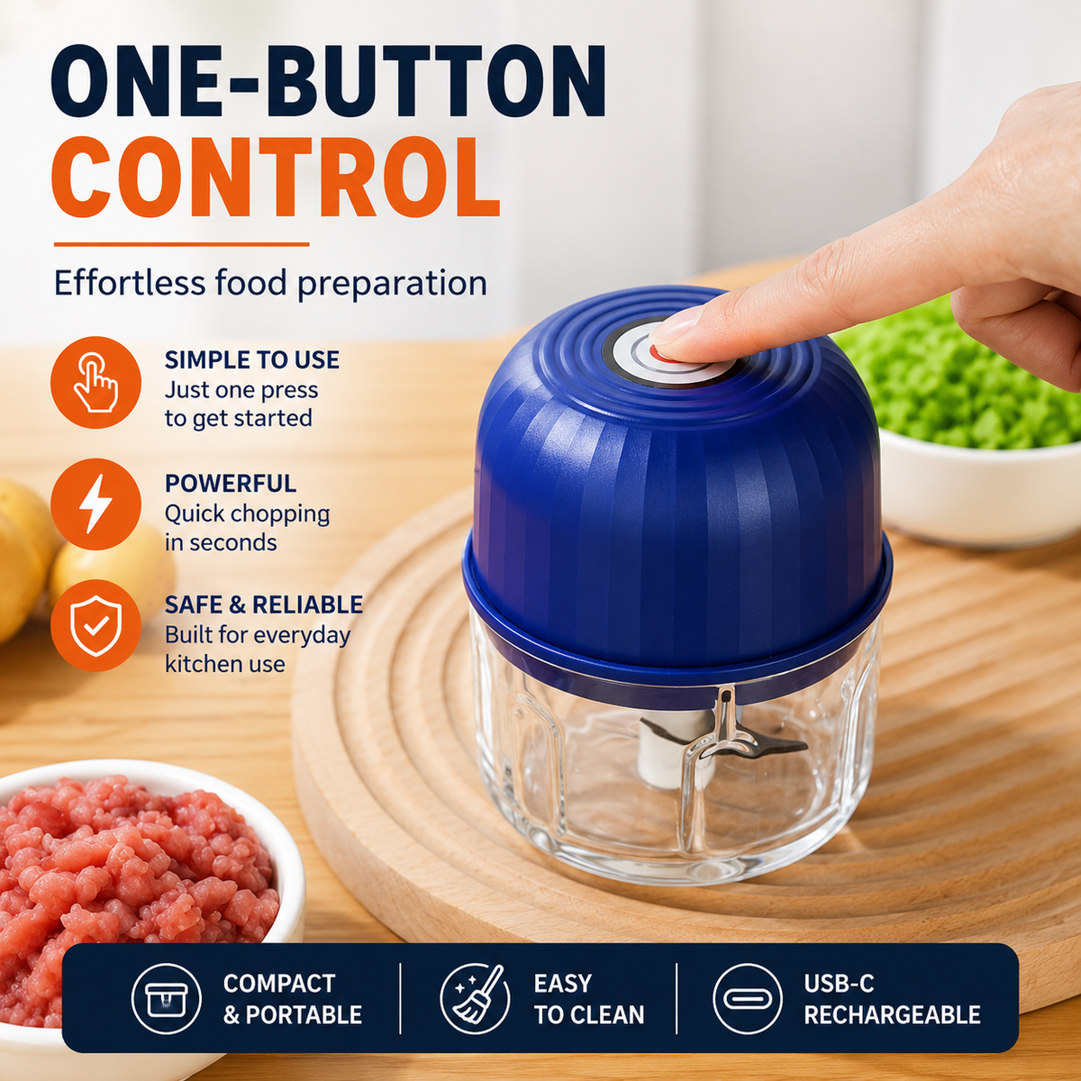 ⏳🍹The Powerful Mini Food Chopper That Makes Everyday Meal Prep Fast & Effortless
