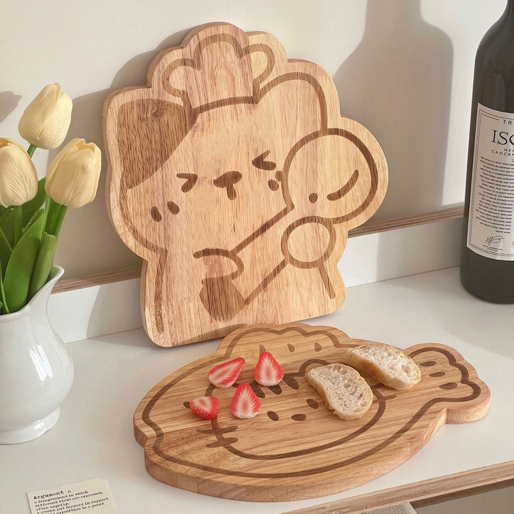 Cute Cartoon Wooden Serving Tray & Cutting Board