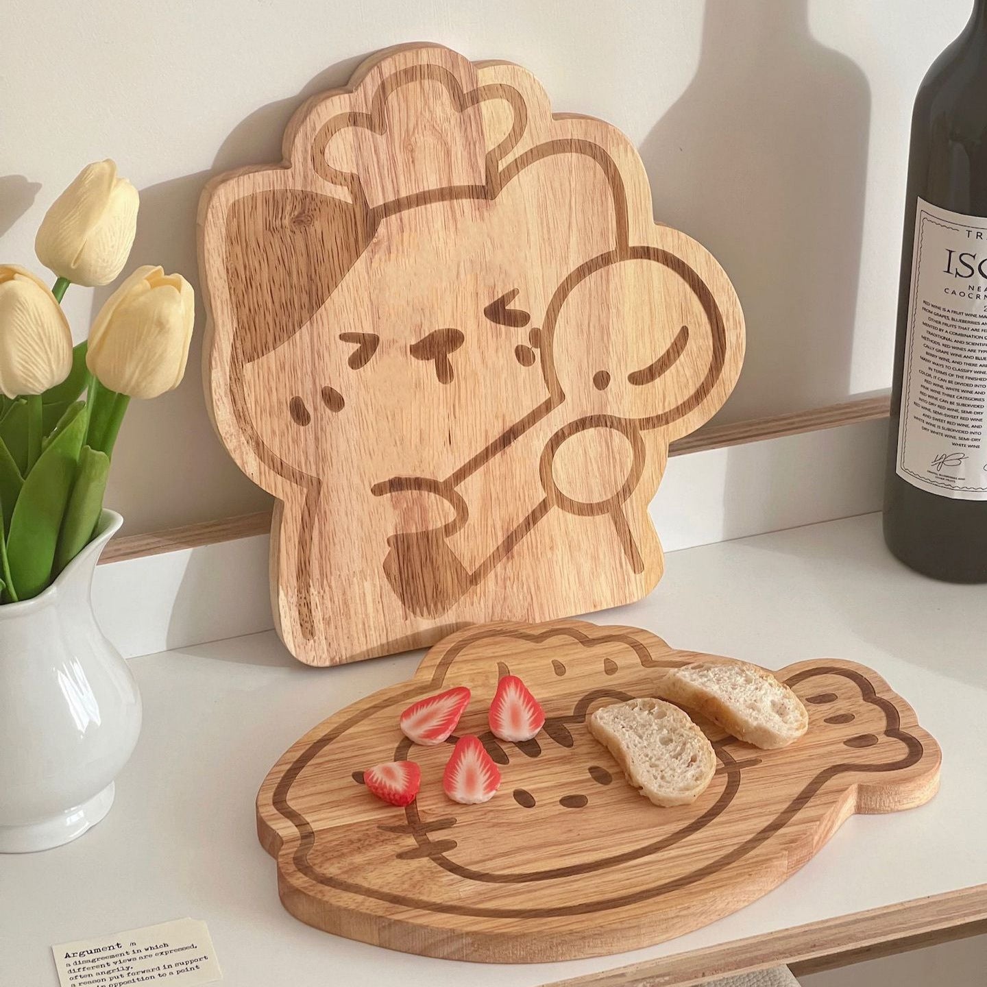 Cute Cartoon Wooden Serving Tray & Cutting Board