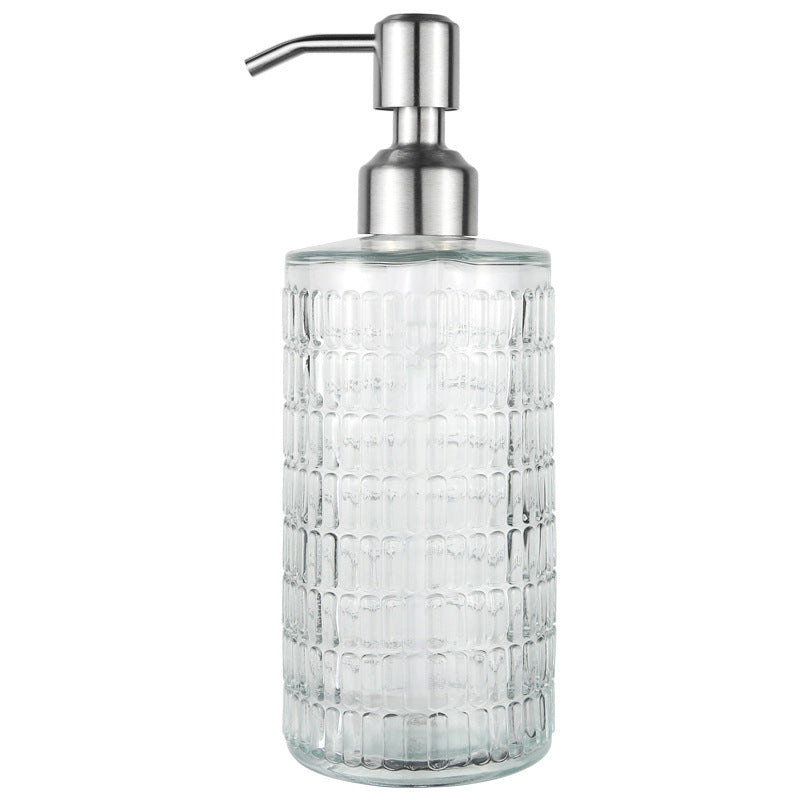 Textured Glass Soap Dispenser Bottle – 400ml