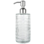 Textured Glass Soap Dispenser Bottle – 400ml