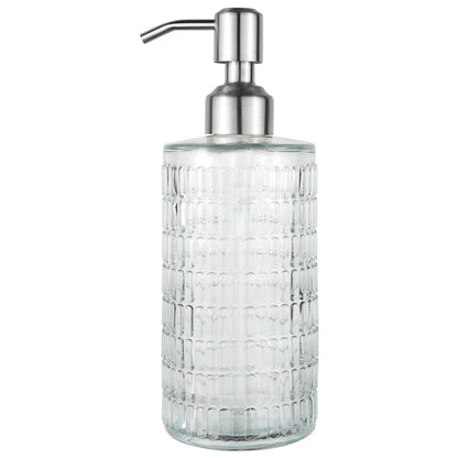 Textured Glass Soap Dispenser Bottle – 400ml