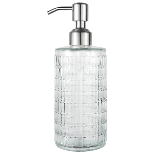 Textured Glass Soap Dispenser Bottle – 400ml