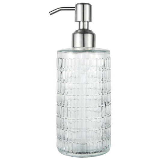 Textured Glass Soap Dispenser Bottle – 400ml