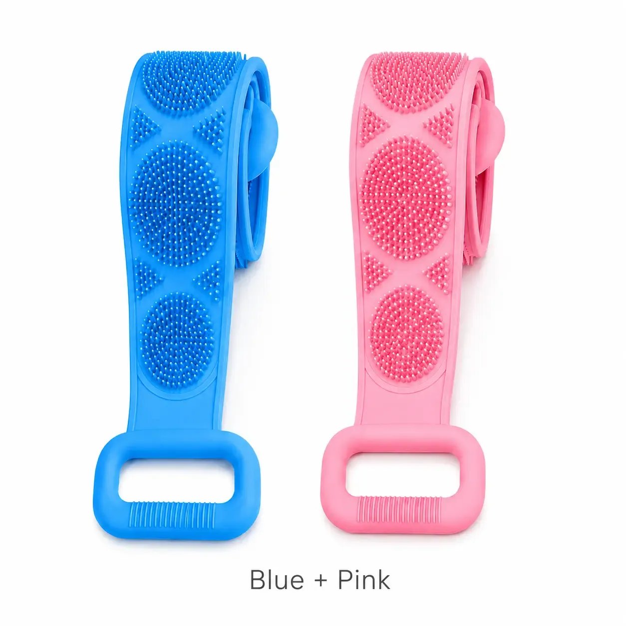 🛁 Silicone Bath Brush Back Scrubber with Handles