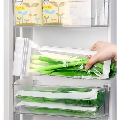 🔥 49% OFF Limited Offer – 🥬 60/120PCS Reusable Long Food Storage Bags, Double-Zip Seal Freshness Bags for Kitchen