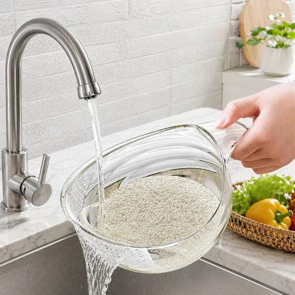 🎉Multi-Functional Rice Strainer with Handle, BPA-Free Kitchen Colander