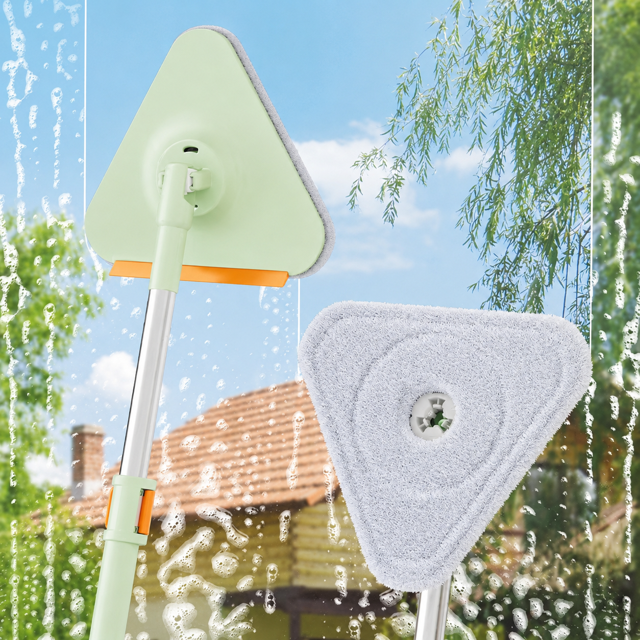 Triangular Extendable Window Cleaning Mop
