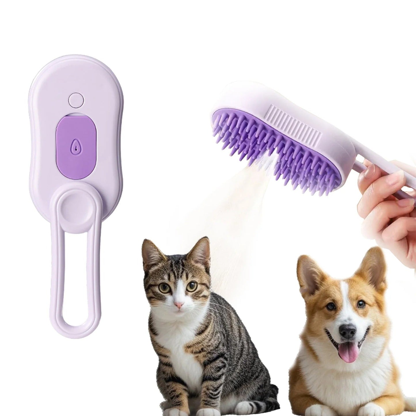 2-in-1 Pet Grooming Comb – Fine Mist Spray & Effortless Hair Removal