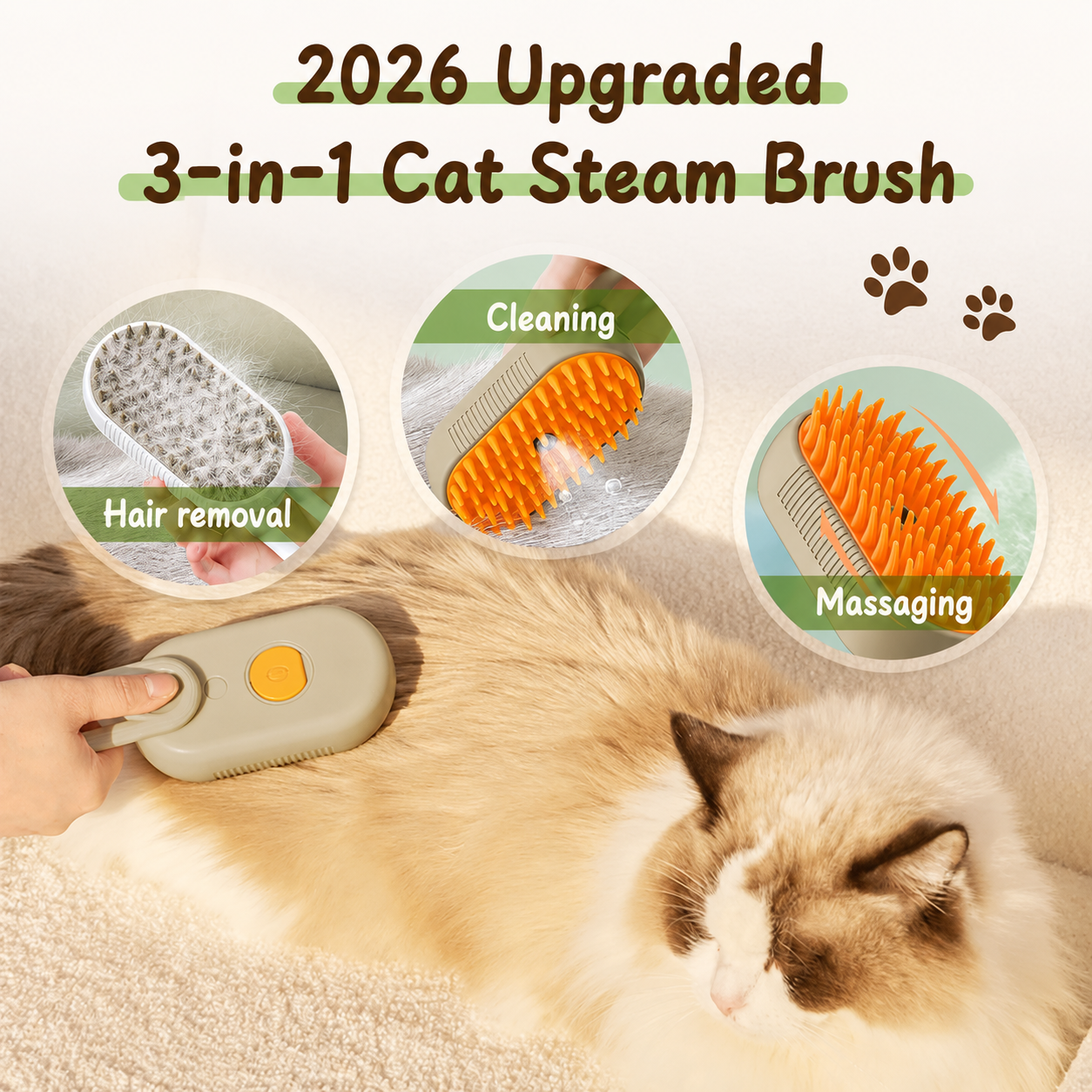 2-in-1 Pet Grooming Comb – Fine Mist Spray & Effortless Hair Removal