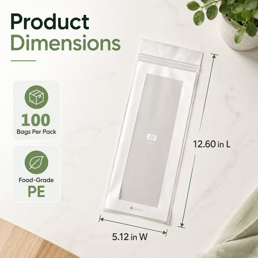 🔥 49% OFF Limited Offer – 🥬 60/120PCS Reusable Long Food Storage Bags, Double-Zip Seal Freshness Bags for Kitchen
