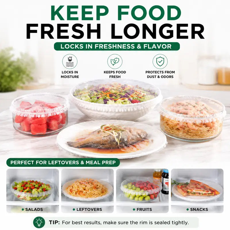 BUY 1 GET 1 FREE — 100PCS Disposable Stretch Food Covers for Bowls & Plates
