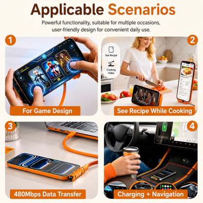 🔥240W Fast Charging Adapter with 360° Foldable Phone Stand🔥