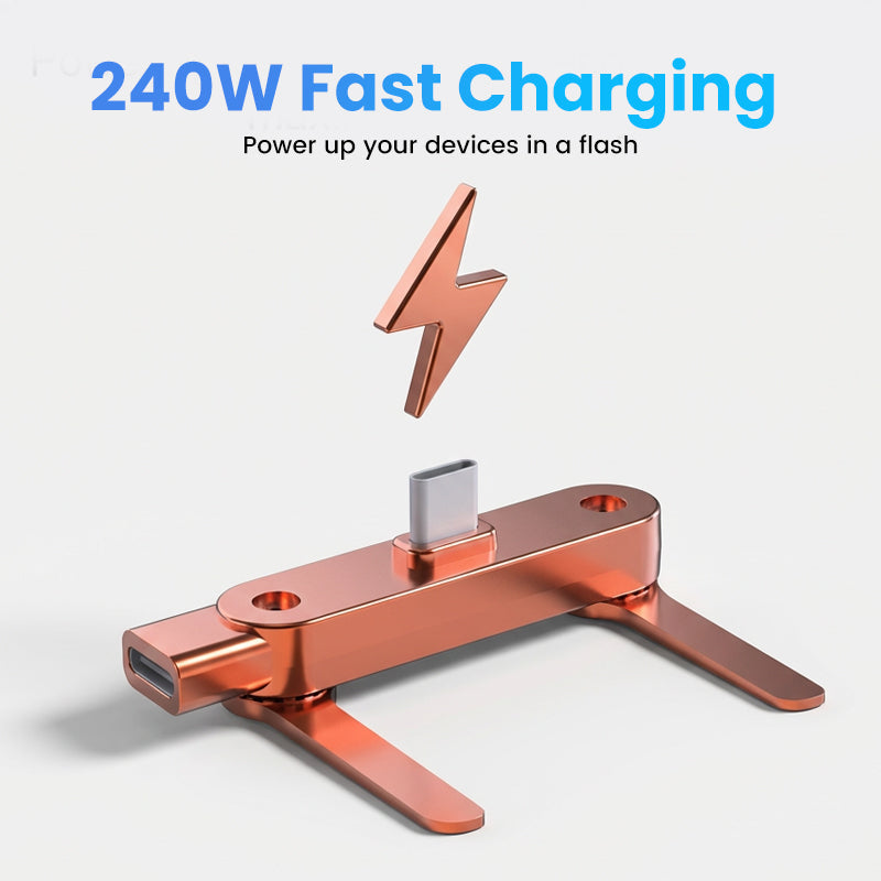 🔥240W Fast Charging Adapter with 360° Foldable Phone Stand🔥