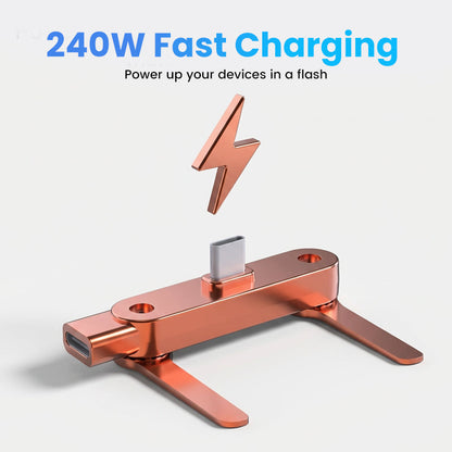 🔥240W Fast Charging Adapter with 360° Foldable Phone Stand🔥